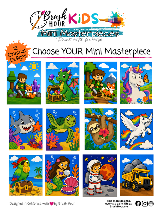 🎨Brush Hour Kids - Mini Masterpieces Kids Paint Kits