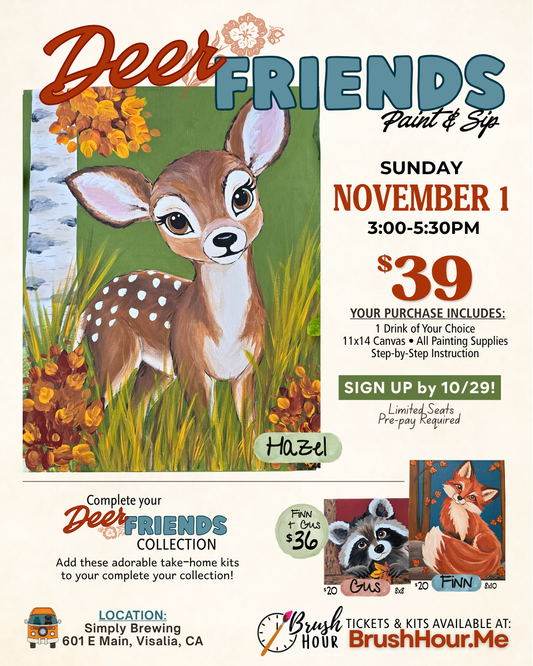 Deer Friends | November Paint & Sip in Visalia, CA
