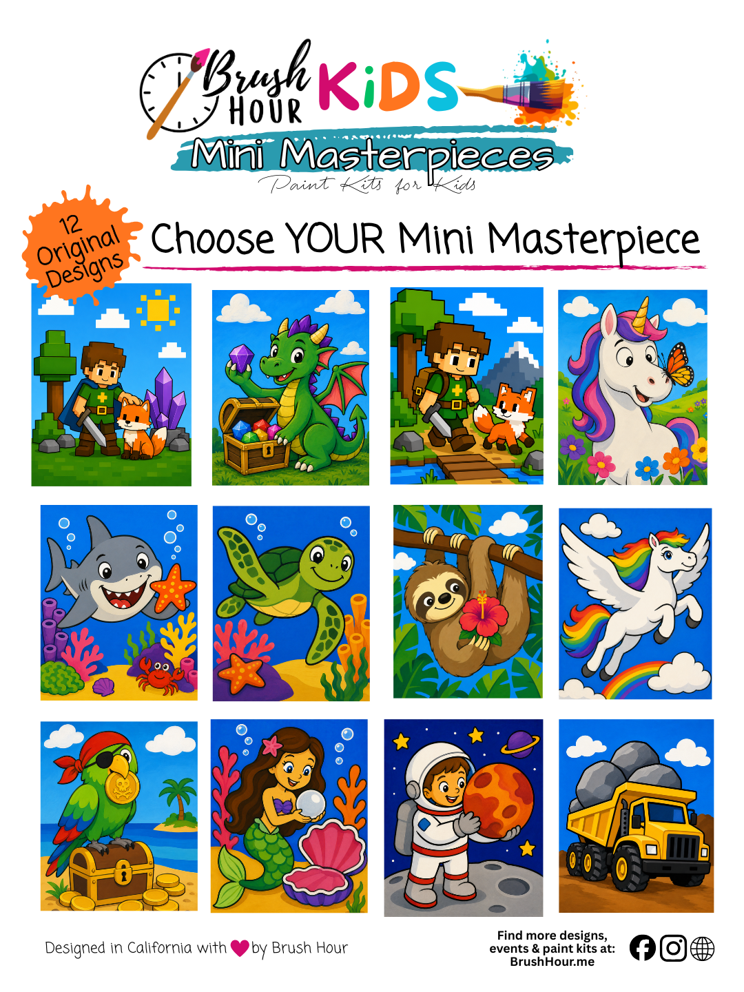 🎨Brush Hour Kids - Mini Masterpieces Kids Paint Kits