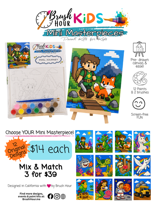 🎨Brush Hour Kids - Mini Masterpieces Kids Paint Kits