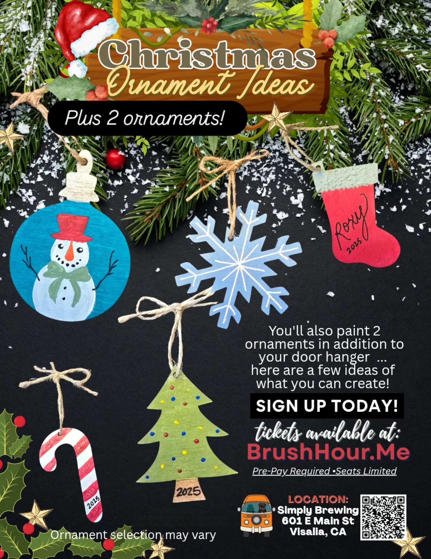 🎅Christmas Door Hanger Paint & Sip 12/14/25 - PICK 2!🎄